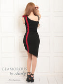Andy/GLAMOROUS/GMS-V792/ワンピース/ミニドレス/キャバドレス/カットアウト/タイト/ショルダーリボン/ワンショルダー/バイカラー/アシンメトリー