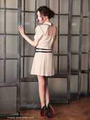 GLAMOROUS/GMS-V796/ナイトドレス/セットアップ/ドレス/キャバドレス/バイカラー/パフスリーブ