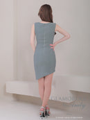 Andy/GLAMOROUS/GMS-V815/キャバドレス/ミニドレス/ワンピース/シンプルドレス/ラメ/ワンカラー/ノースリーブ/アシンメトリー/タイト/ラベンダー