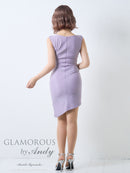 Andy/GLAMOROUS/GMS-V815/キャバドレス/ミニドレス/ワンピース/シンプルドレス/ラメ/ワンカラー/ノースリーブ/アシンメトリー/タイト/ラベンダー