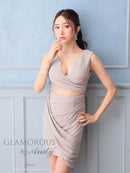 Andy/GLAMOROUS/GMS-V815/キャバドレス/ミニドレス/ワンピース/シンプルドレス/ラメ/ワンカラー/ノースリーブ/アシンメトリー/タイト/ラベンダー