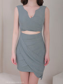 Andy/GLAMOROUS/GMS-V815/キャバドレス/ミニドレス/ワンピース/シンプルドレス/ラメ/ワンカラー/ノースリーブ/アシンメトリー/タイト/ラベンダー