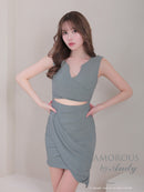 Andy/GLAMOROUS/GMS-V815/キャバドレス/ミニドレス/ワンピース/シンプルドレス/ラメ/ワンカラー/ノースリーブ/アシンメトリー/タイト/ラベンダー