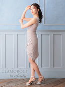 Andy/GLAMOROUS/GMS-V815/キャバドレス/ミニドレス/ワンピース/シンプルドレス/ラメ/ワンカラー/ノースリーブ/アシンメトリー/タイト/ラベンダー