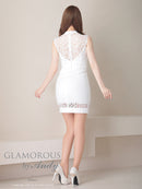 Andy/GLAMOROUS/GMS-V819/キャバドレス/ミニドレス/タイト/ワンピース/レース/シアー/ノースリーブ/ワンカラー