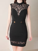 Andy/GLAMOROUS/GMS-V819/キャバドレス/ミニドレス/タイト/ワンピース/レース/シアー/ノースリーブ/ワンカラー