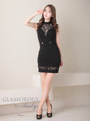Andy/GLAMOROUS/GMS-V819/キャバドレス/ミニドレス/タイト/ワンピース/レース/シアー/ノースリーブ/ワンカラー