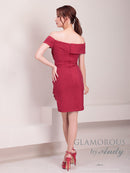 GLAMOROUS/GMS-V831/ナイトドレス/ミニドレス/キャバドレス/オフショルダー/タイト/ワンカラー/タイトドレス/ストレッチ