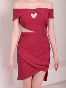 GLAMOROUS/GMS-V831/ナイトドレス/ミニドレス/キャバドレス/オフショルダー/タイト/ワンカラー/タイトドレス/ストレッチ