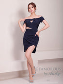 GLAMOROUS/GMS-V831/ナイトドレス/ミニドレス/キャバドレス/オフショルダー/タイト/ワンカラー/タイトドレス/ストレッチ