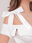 Andy/GLAMOROUS/GMS-V833/キャバドレス/ミニドレス/タイト/ショルダーリボン/両肩リボン/オフショル/ フロントジップ/ワンカラー/スリット