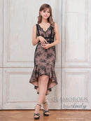 Andy/GLAMOROUS/GMS-V838/ワンピース/ミディアム/キャバドレス/マーメイド/フリル/レース/ノースリーブ/ストレッチ/タイト