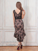 Andy/GLAMOROUS/GMS-V838/ワンピース/ミディアム/キャバドレス/マーメイド/フリル/レース/ノースリーブ/ストレッチ/タイト