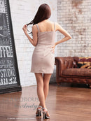 Andy/GLAMOROUS/GMS-V842/ワンピース/ミニドレス/キャバドレス/チェーンパイピング/フロントジップ/ベルト/ノースリーブ/ストレッチ/タイト