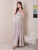 Andy/GLAMOROUS/GMS-V870/ワンピース/ロングドレス/キャバドレス/ビジュー/ラメ/プリーツ/キャミソール/スリット/ストレッチ/フレア