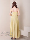 Andy/GLAMOROUS/GMS-V870/ワンピース/ロングドレス/キャバドレス/ビジュー/ラメ/プリーツ/キャミソール/スリット/ストレッチ/フレア
