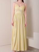 Andy/GLAMOROUS/GMS-V870/ワンピース/ロングドレス/キャバドレス/ビジュー/ラメ/プリーツ/キャミソール/スリット/ストレッチ/フレア