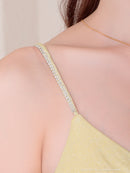 Andy/GLAMOROUS/GMS-V870/ワンピース/ロングドレス/キャバドレス/ビジュー/ラメ/プリーツ/キャミソール/スリット/ストレッチ/フレア