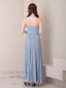 Andy/GLAMOROUS/GMS-V870/ワンピース/ロングドレス/キャバドレス/ビジュー/ラメ/プリーツ/キャミソール/スリット/ストレッチ/フレア