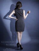 Andy/GLAMOROUS/GMS-V897/ワンピース/ミニドレス/キャバドレス/ゴールドボタン/トレンチ風/レザーパイピング/Vネック/ノースリーブ/スリット/タイト