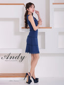 Andy/AN-ON2915/ワンピース/ミニドレス/キャバドレス/ワンカラー/カットアウト/ノースリーブ/レース/フレア