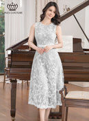 ERUKEI/C23087/エルケイ/ワンピース/フラワーレース/ ノースリーブ/ フレア/ Aライン/ ミディアム丈