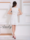 Andy/AN-ON2915/ワンピース/ミニドレス/キャバドレス/ワンカラー/カットアウト/ノースリーブ/レース/フレア