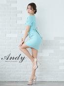 Andy/AN-ON2827/ワンピース/ミニドレス/キャバドレス/ワンカラー/チェーン/バックリボン/袖あり/半袖/タイト