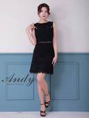 Andy/AN-ON2915/ワンピース/ミニドレス/キャバドレス/ワンカラー/カットアウト/ノースリーブ/レース/フレア