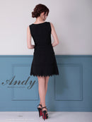 Andy/AN-ON2915/ワンピース/ミニドレス/キャバドレス/ワンカラー/カットアウト/ノースリーブ/レース/フレア