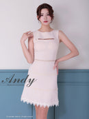 Andy/AN-ON2915/ワンピース/ミニドレス/キャバドレス/ワンカラー/カットアウト/ノースリーブ/レース/フレア