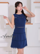 Andy/AN-ON2915/ワンピース/ミニドレス/キャバドレス/ワンカラー/カットアウト/ノースリーブ/レース/フレア