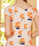 ERUKEI/エルケイ/17045/ナイトドレス/ワンピース/ドレス/キャバドレス/パーティー/タイト/袖あり/プリント/花柄/オレンジ/結婚式/KT