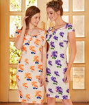 ERUKEI/エルケイ/17045/ナイトドレス/ワンピース/ドレス/キャバドレス/パーティー/タイト/袖あり/プリント/花柄/オレンジ/結婚式/KT