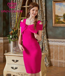 ERUKEI/エルケイ/17045/ナイトドレス/ワンピース/ドレス/キャバドレス/パーティー/タイト/袖あり/プリント/花柄/オレンジ/結婚式/KT