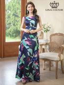 ERUKEI/31015/ワンピース/ロングドレス/プリント/クルーズ船/ドレス/ドレスコード/演奏会/パーティー