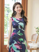 ERUKEI/31015/ワンピース/ロングドレス/プリント/クルーズ船/ドレス/ドレスコード/演奏会/パーティー