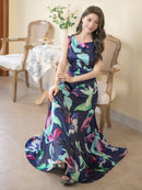 ERUKEI/31015/ワンピース/ロングドレス/プリント/クルーズ船/ドレス/ドレスコード/演奏会/パーティー