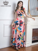 ERUKEI/31015/ワンピース/ロングドレス/プリント/クルーズ船/ドレス/ドレスコード/演奏会/パーティー