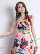 ERUKEI/31015/ワンピース/ロングドレス/プリント/クルーズ船/ドレス/ドレスコード/演奏会/パーティー