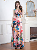 ERUKEI/31015/ワンピース/ロングドレス/プリント/クルーズ船/ドレス/ドレスコード/演奏会/パーティー