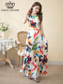 ERUKEI/31015/ワンピース/ロングドレス/プリント/クルーズ船/ドレス/ドレスコード/演奏会/パーティー