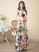 ERUKEI/31015/ワンピース/ロングドレス/プリント/クルーズ船/ドレス/ドレスコード/演奏会/パーティー