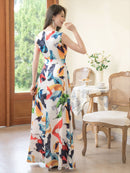 ERUKEI/31015/ワンピース/ロングドレス/プリント/クルーズ船/ドレス/ドレスコード/演奏会/パーティー