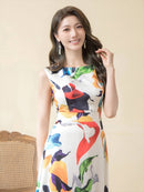 ERUKEI/31015/ワンピース/ロングドレス/プリント/クルーズ船/ドレス/ドレスコード/演奏会/パーティー