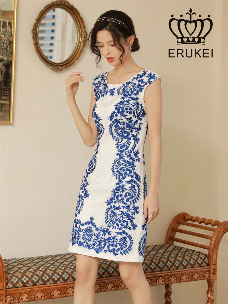 [ミニドレス]ERUKEI | 39450|刺繍ドレス|ミニドレス|ワンピース|ナイトドレス|パーティドレス