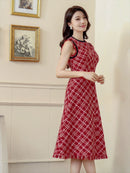 ERUKEI/C22073/エルケイ/ツイード/ワンピース/パーティードレス/ミディアムドレス/ドレスワンピース