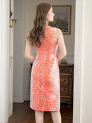 ERUKEI/C22082/ミニドレス/レオパード柄/フロントジップ/ポケット付き/ワンピース/タイトワンピース