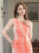 ERUKEI/C22082/ミニドレス/レオパード柄/フロントジップ/ポケット付き/ワンピース/タイトワンピース