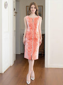 ERUKEI/C22082/ミニドレス/レオパード柄/フロントジップ/ポケット付き/ワンピース/タイトワンピース